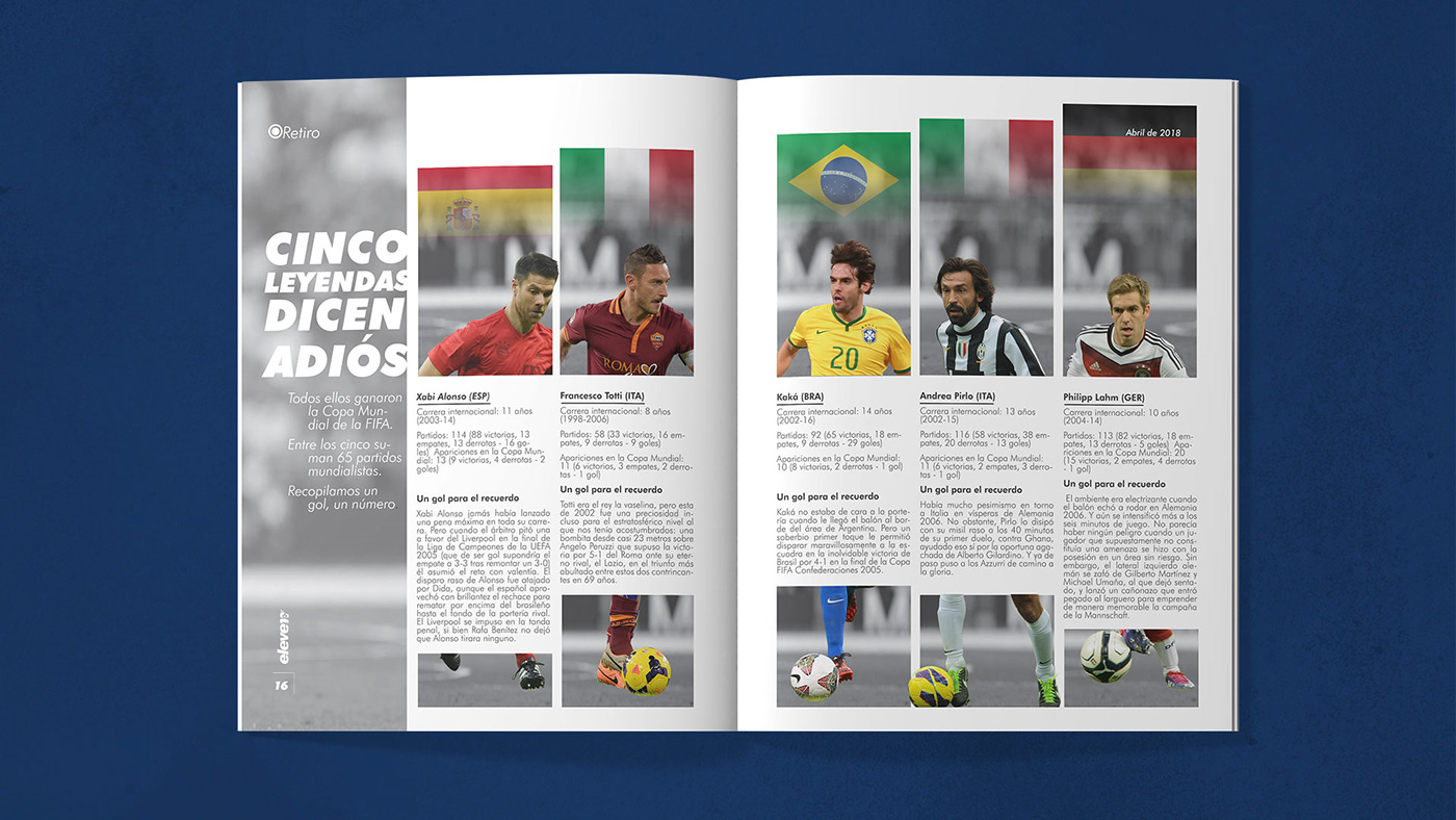 editorial design  magazine best new eleven eleven magazine soccer world cup Futbol calcio