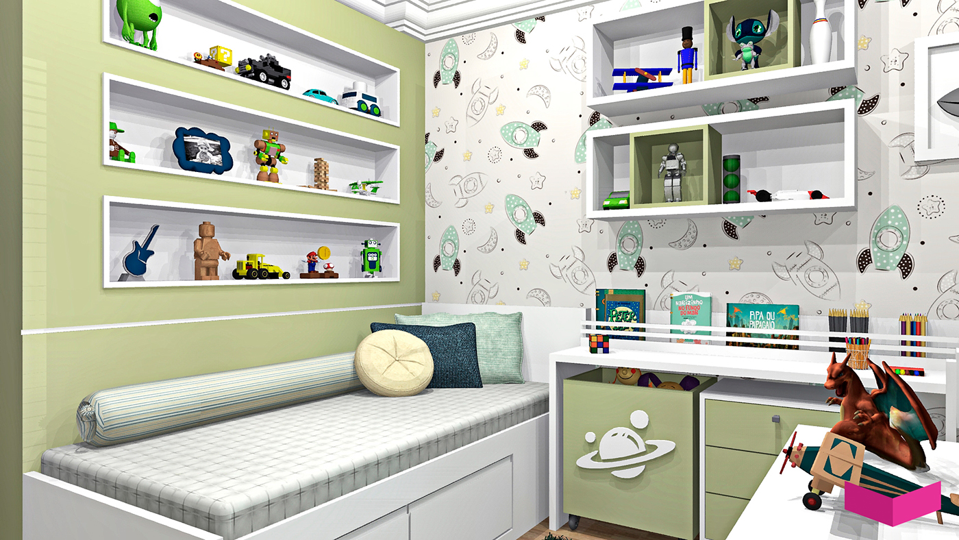 quarto infantil promob RenderUp room bedroom boyroom 3D quarto de menino interior design  CG