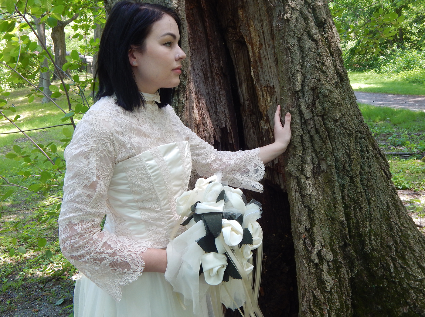vintage bridal bride Veil corset styling  boston Slovak Ethnic massart