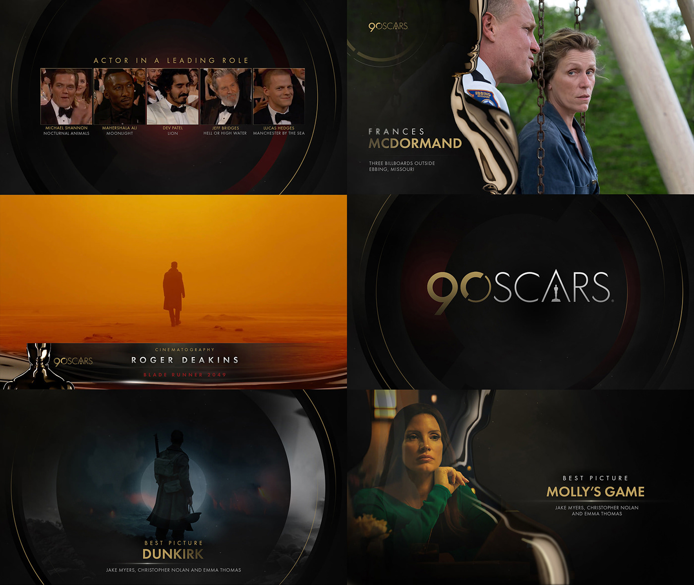 Oscars motion graphics  branding  broadcast design telecast Academy Awards