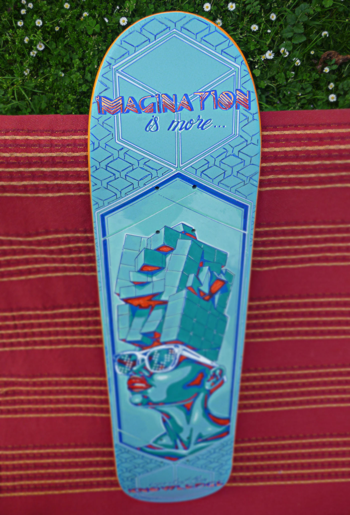 skateboard Custom handpainted colorfull women