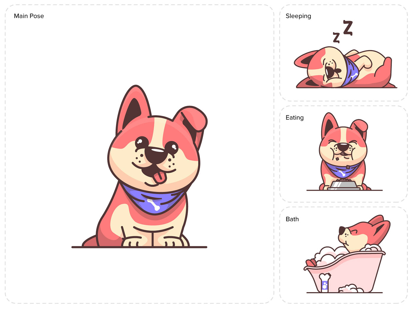 ILLUSTRATION  dog Pet animal cute Character design  vector adobe illustrator