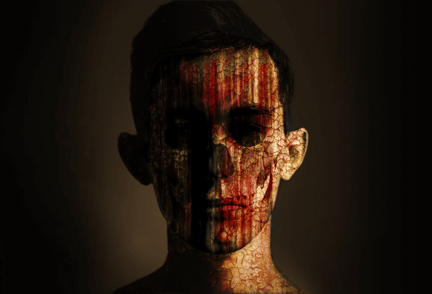 zombie photomanipulation photoshop student project Horror Art Blend modes curves adjustment layer masks