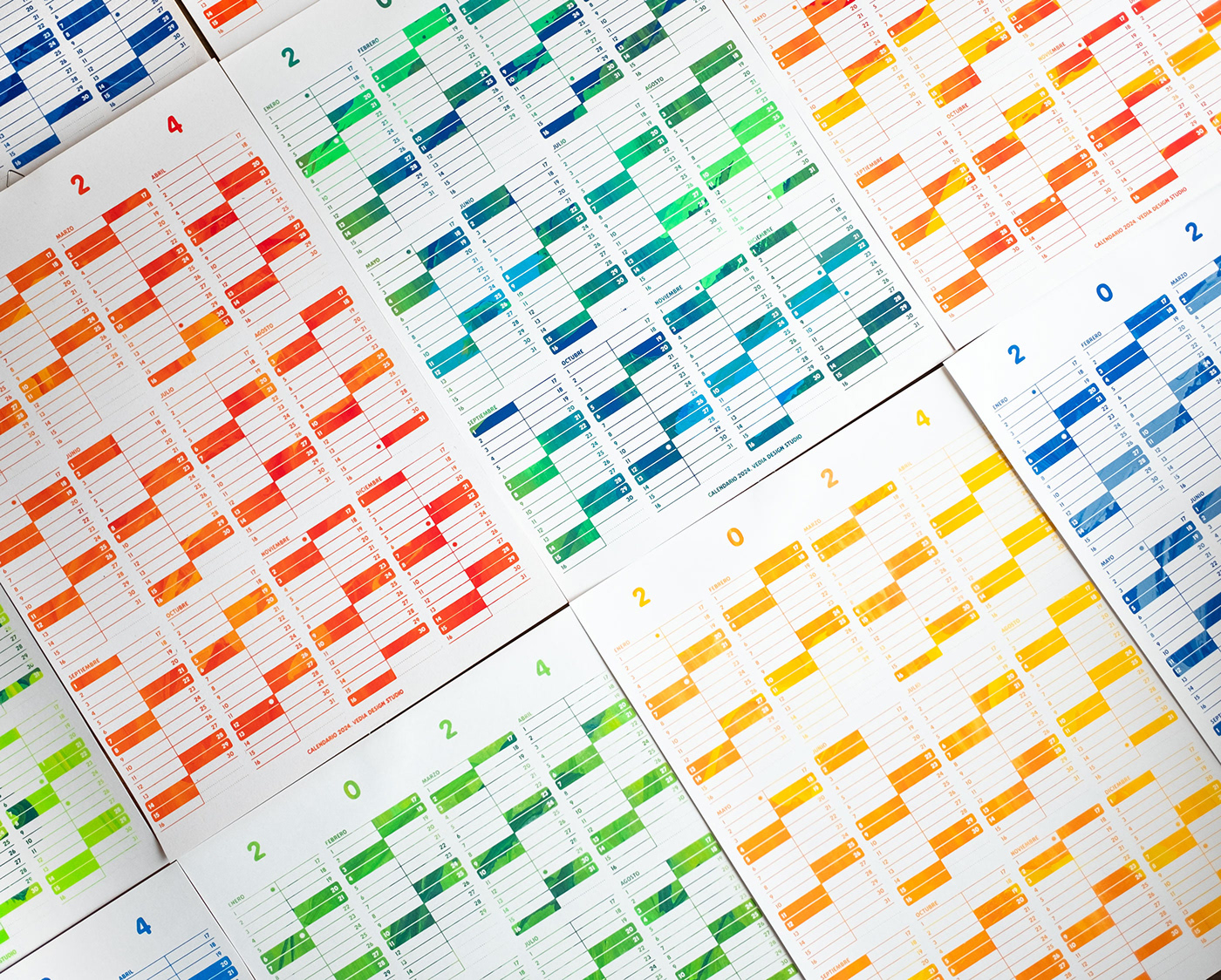 calendar 2024 calendar print serigrafia silkscreen color palette