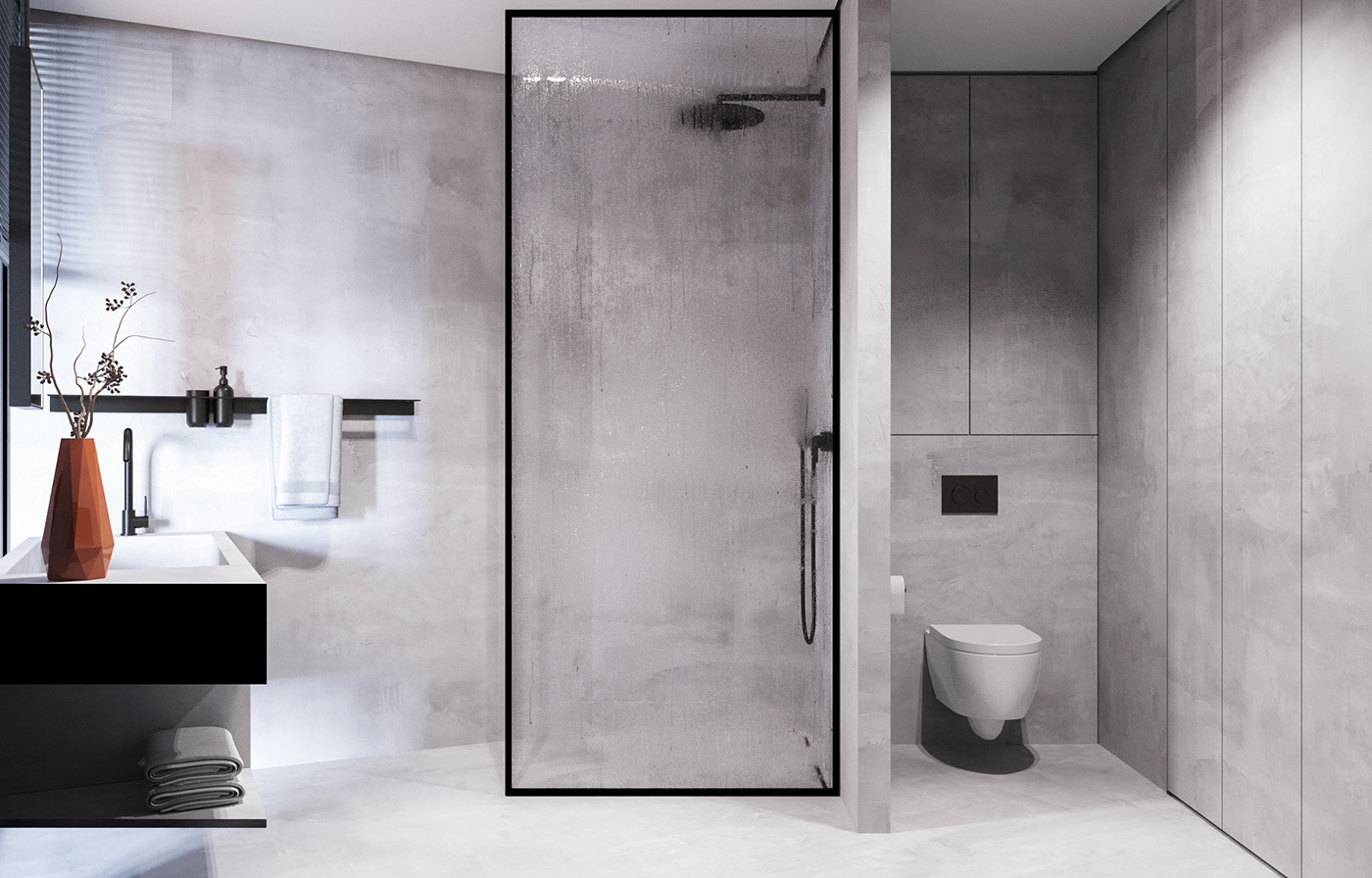 3D apartment clean flat Interior minimal modern Render simple visualization
