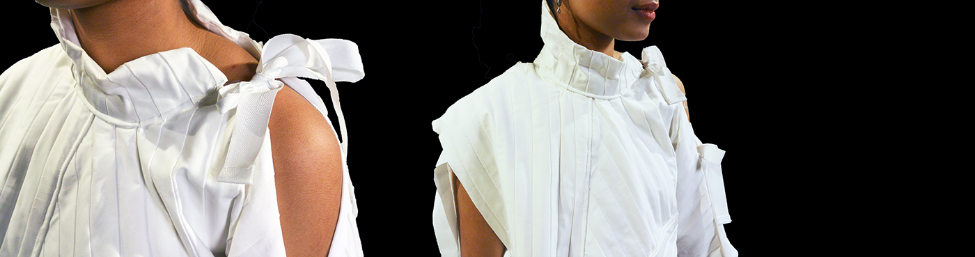 White Fashion  apparel modular Form redefine risd sewing geometry dress