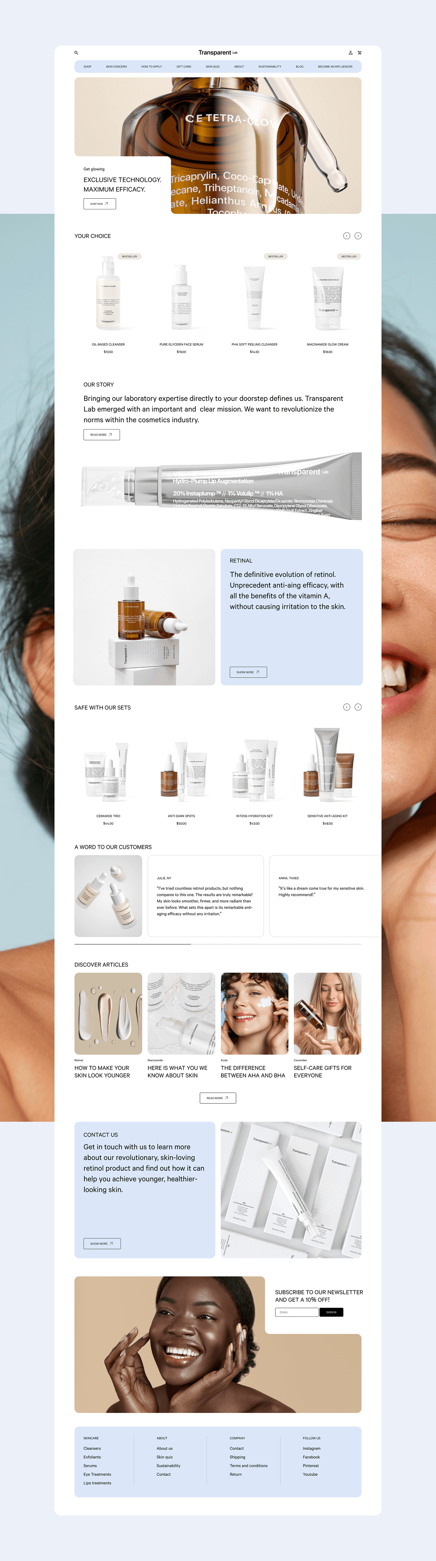 Ecommerce online store Online shop UI/UX Web Design  skin care beauty Wellness Website user experience