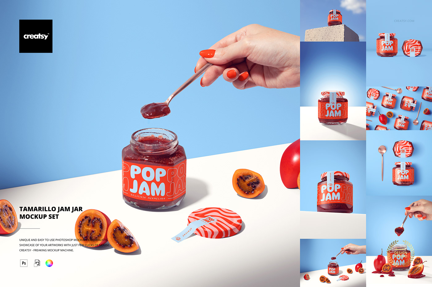Mockup jam jar Packaging Label packaging design brand identity branding  visual identity marketing  