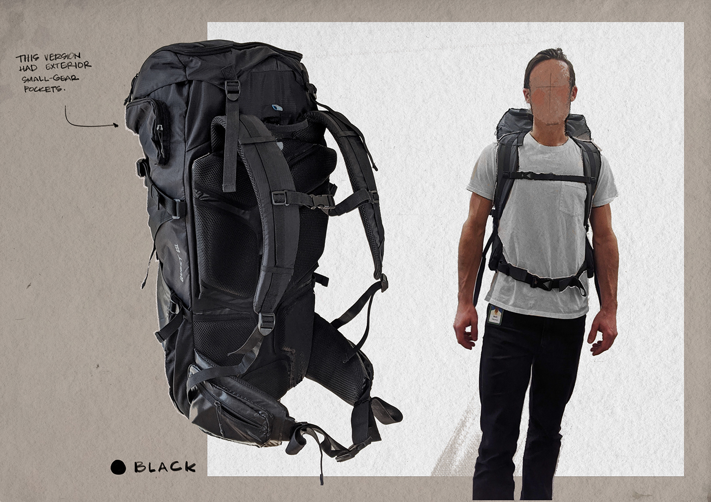 65L Backpack design Backpacking matt marchand sketching softgoods