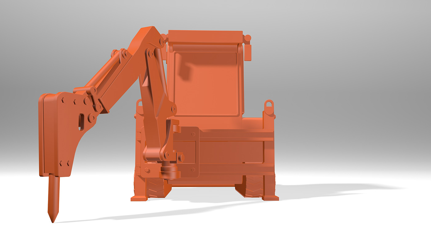 3D bulldozer Crawler equipment Excavator JCB MINI Offroad print Tractor