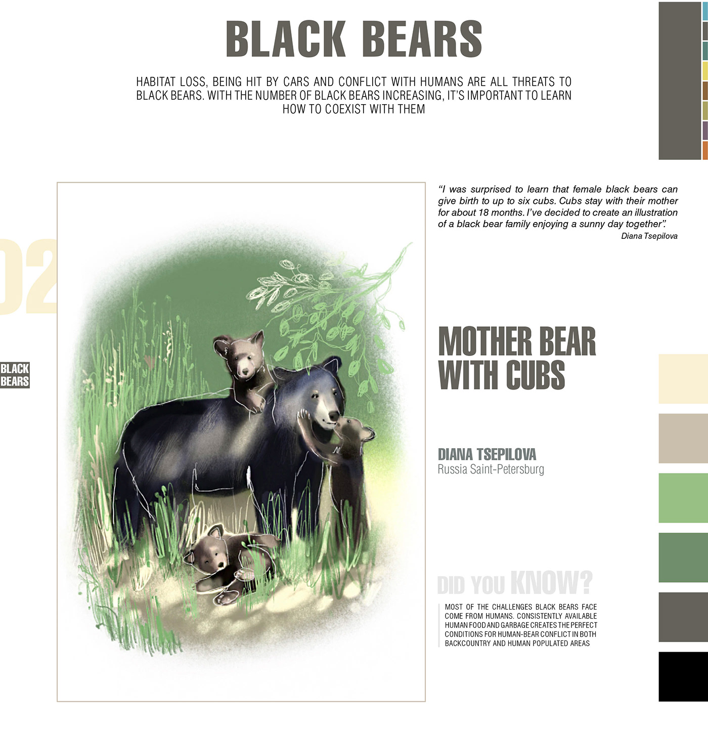 animals bear Collaboration environment illustrations impact Mama postcards Character postcard