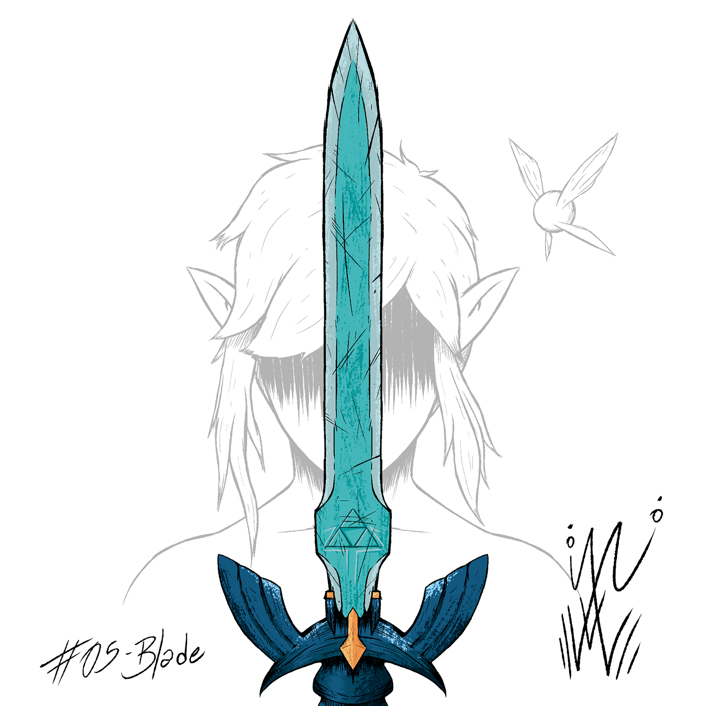 Digital Art  Drawing  Legend of Zelda legends link master sword Nintendo Sword triforce zelda