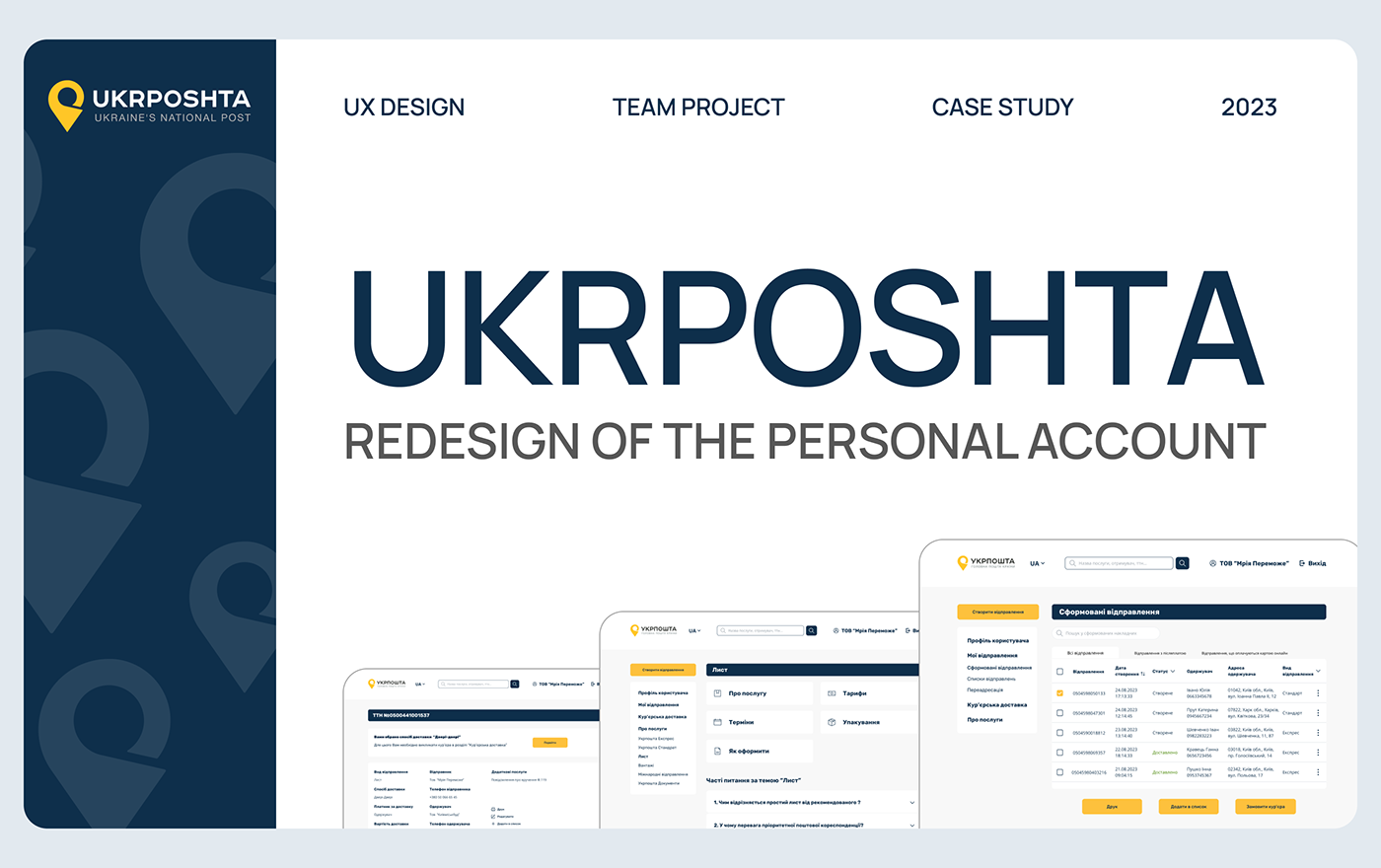 redesign website UI/UX user experience research Ukrposhta Customer Journey Map user interface design user flow