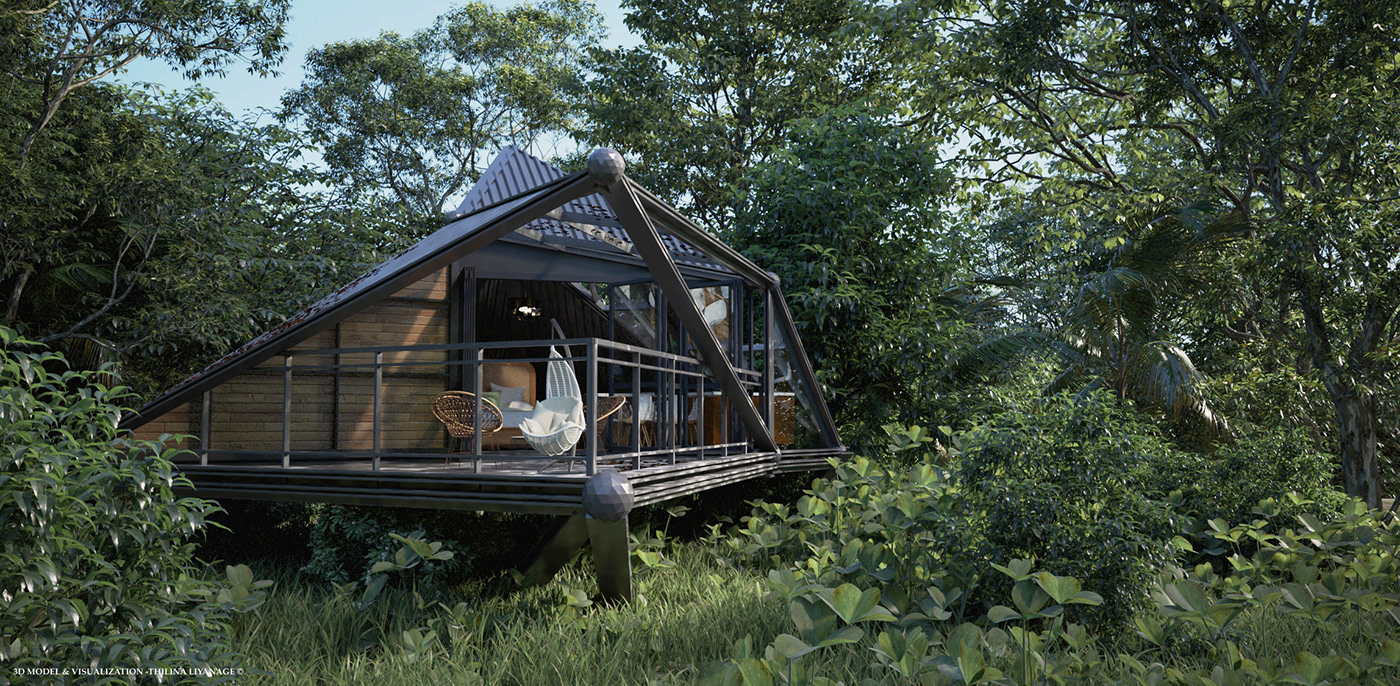 3D architecture cabin concept exterior thilina liyanage thilina liyanage concepts visualization