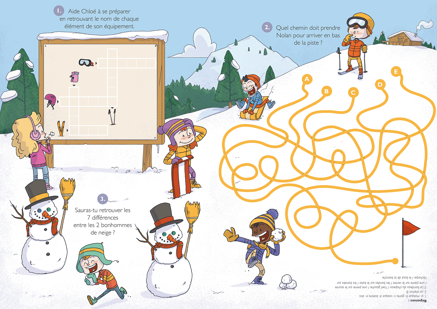 ILLUSTRATION  jeux magazine edition Ski neige Sports d'hiver
