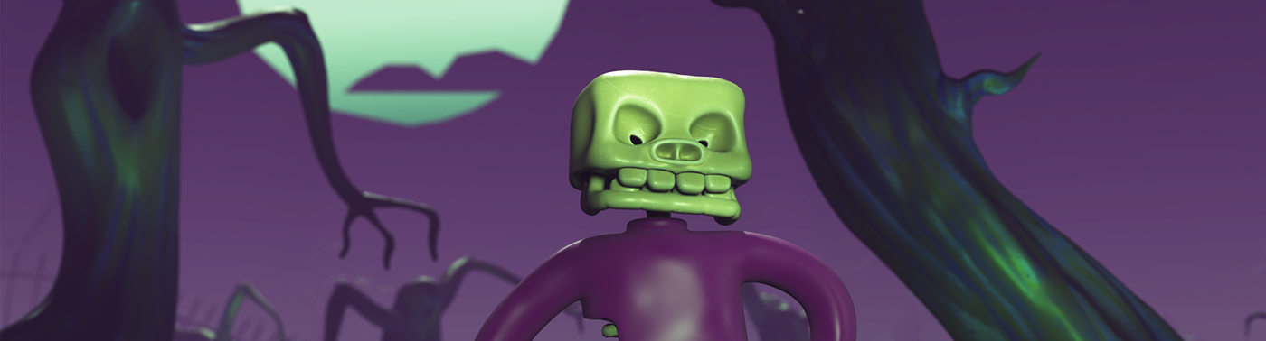 Halloween zombie 3D animation  Render design Character design  character animation 3dart Animcion 3D