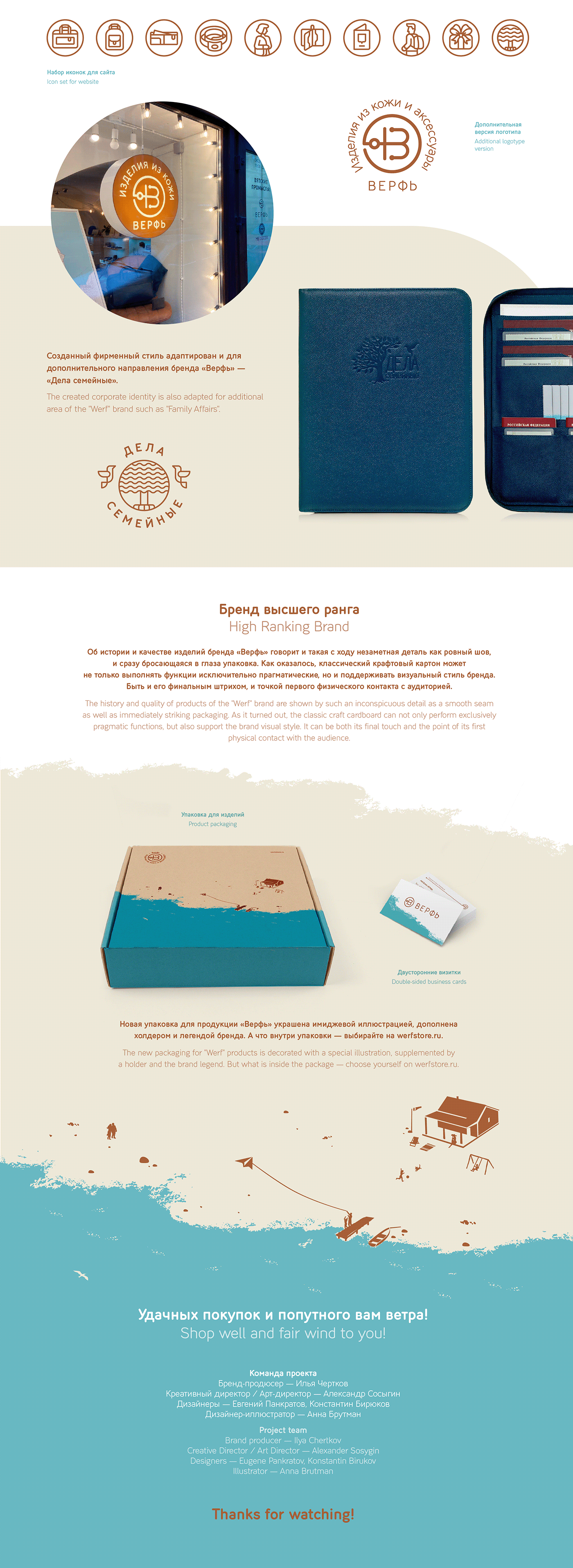 leather goods marine style packaging design werfstore.ru брендинг Верфь дизайн упаковки иллюстрация Кожаные аксессуары рестайлинг логотипа