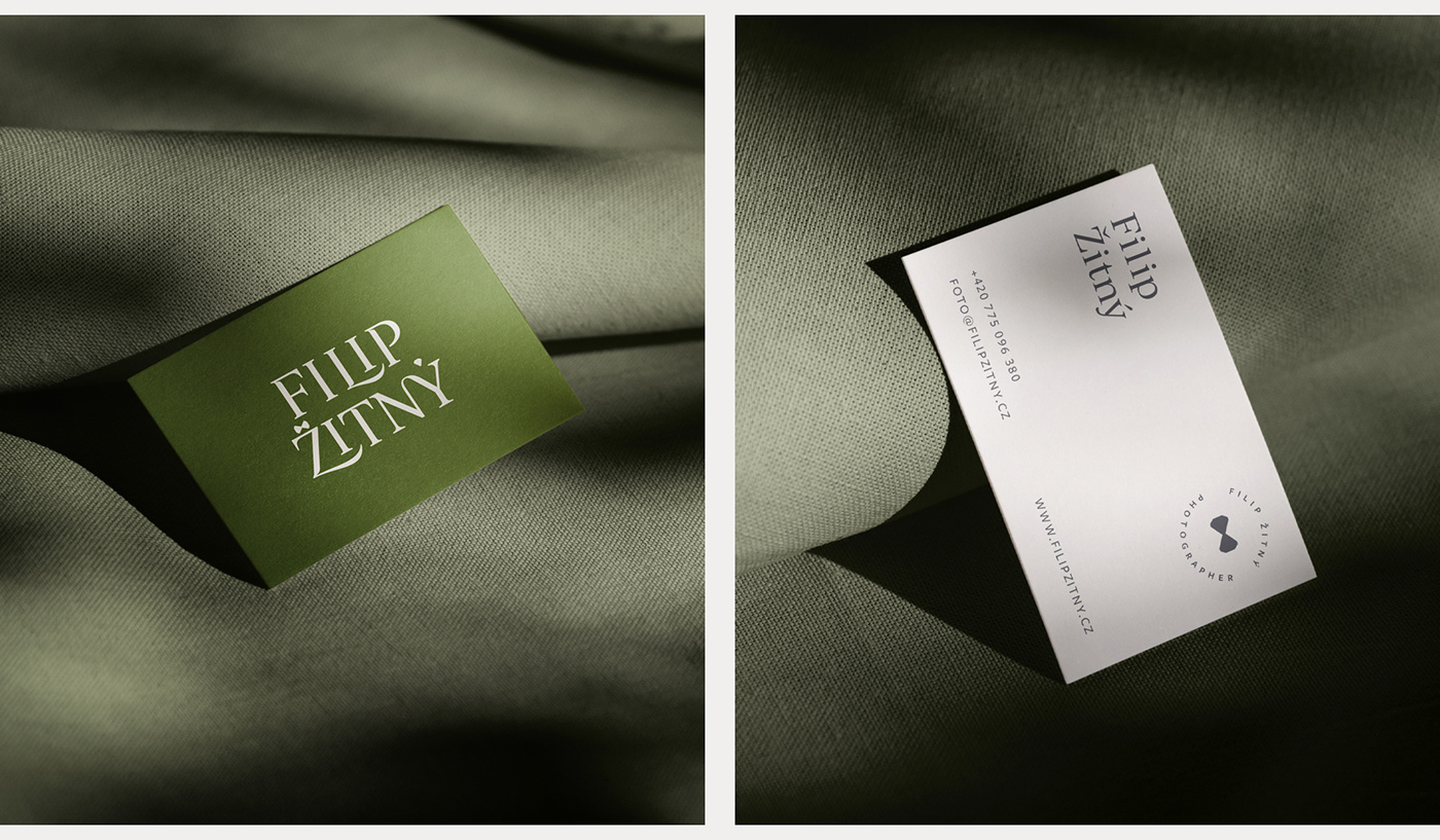 Business cards mockup with a fabric background.