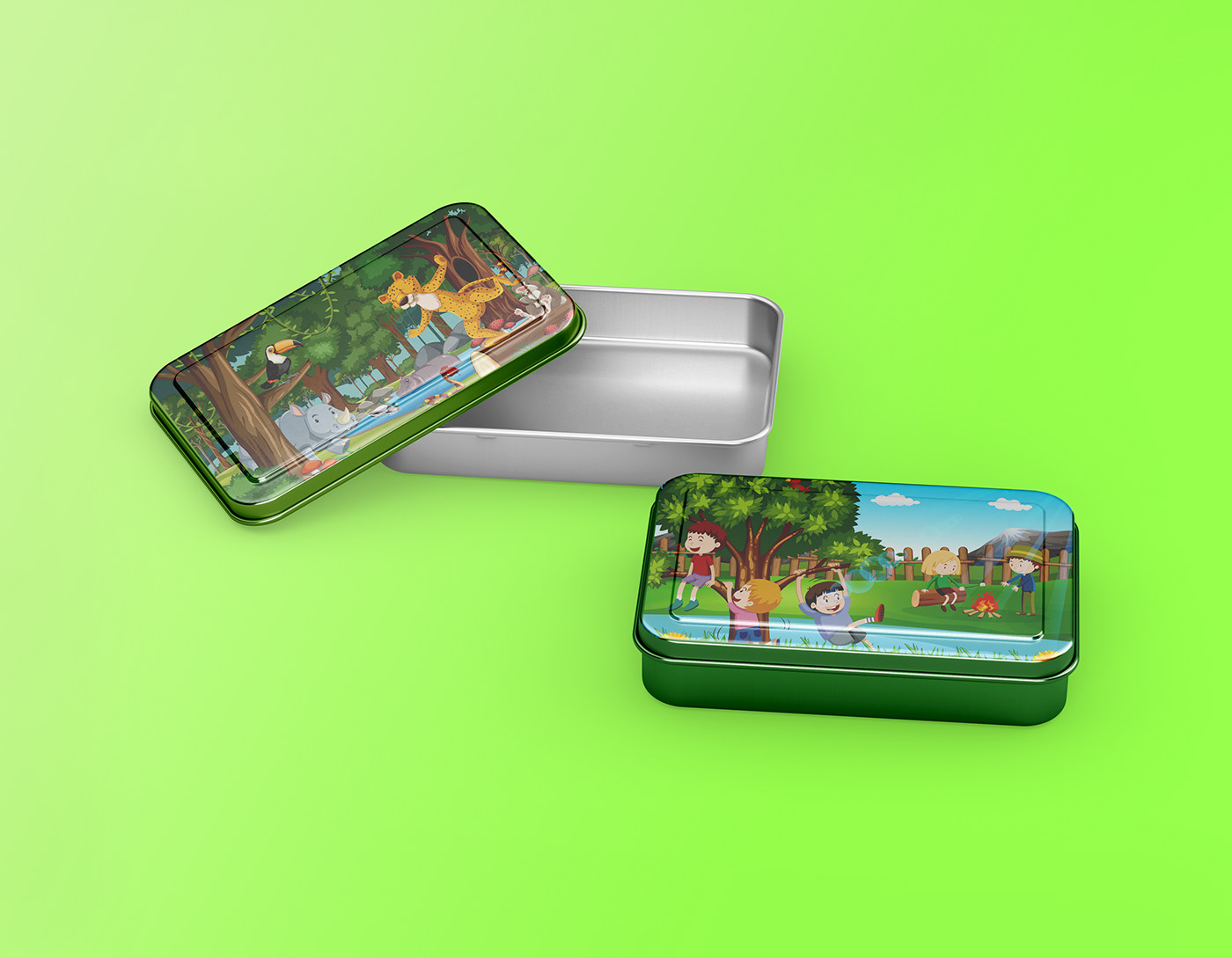 tin lunch lunchbox Mockup Packaging designvize design vize abdulrehmanarif Tinbox