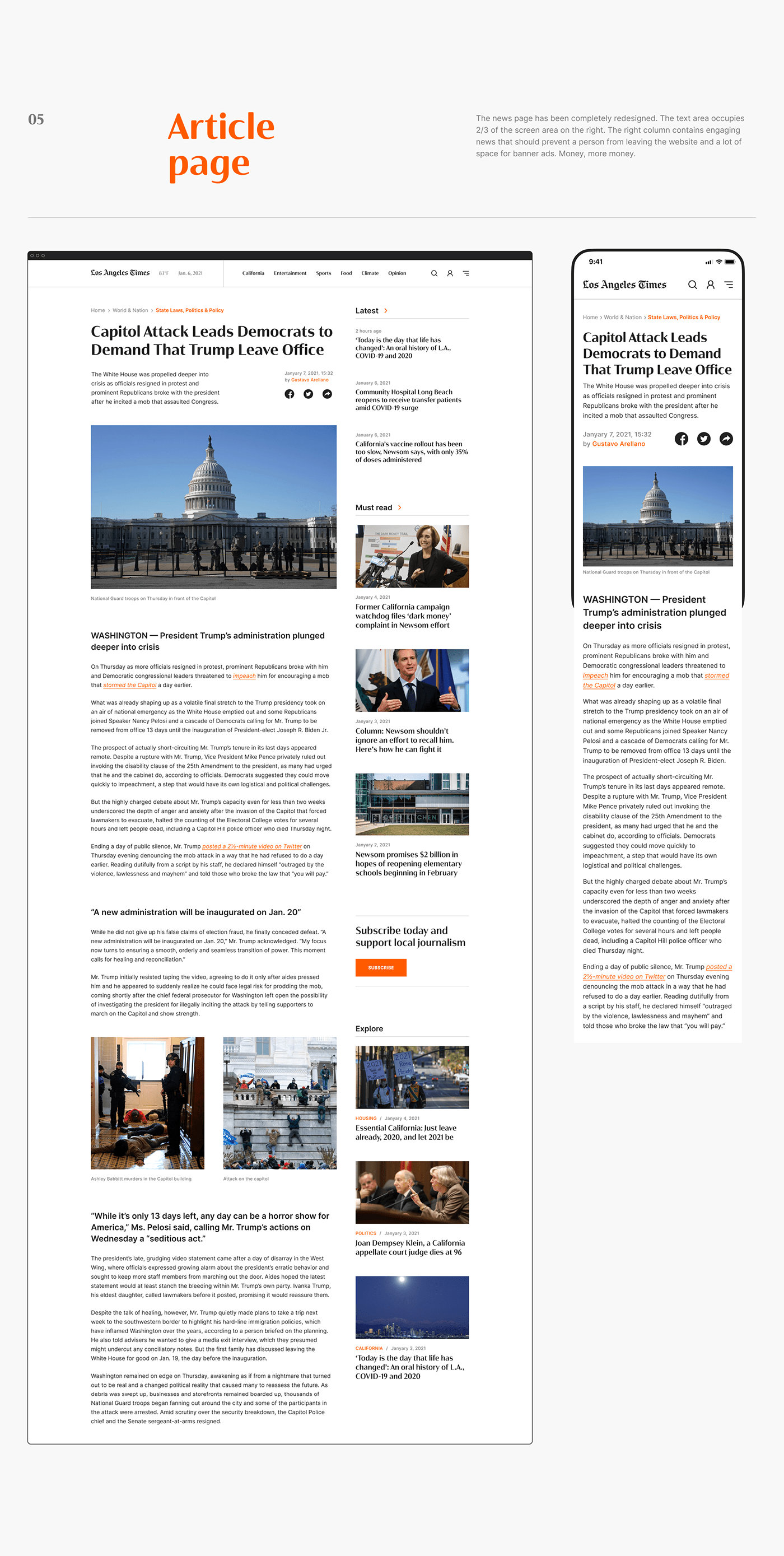 article news newspaper politics redesign times UI ux Web Website
