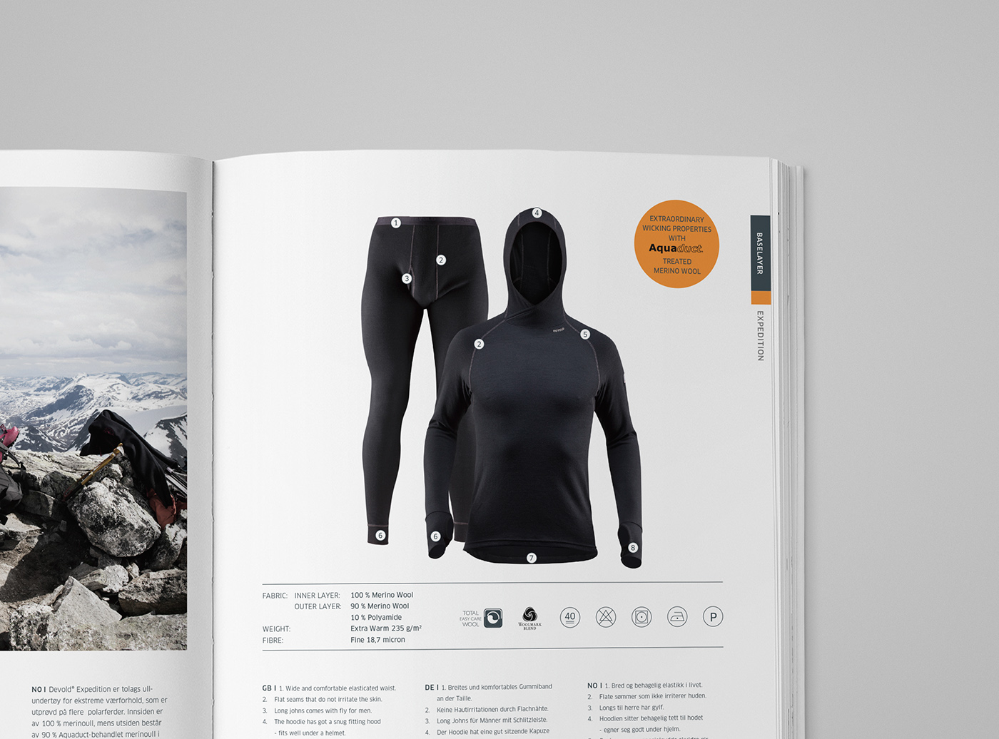 Lookbook Catalogue wool Clothing sport Outdoor graphic hiking Garments editorial