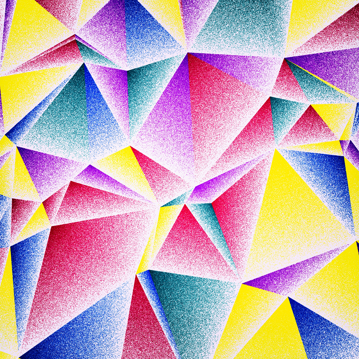 processing generative design art triangle grain dots paper geometric