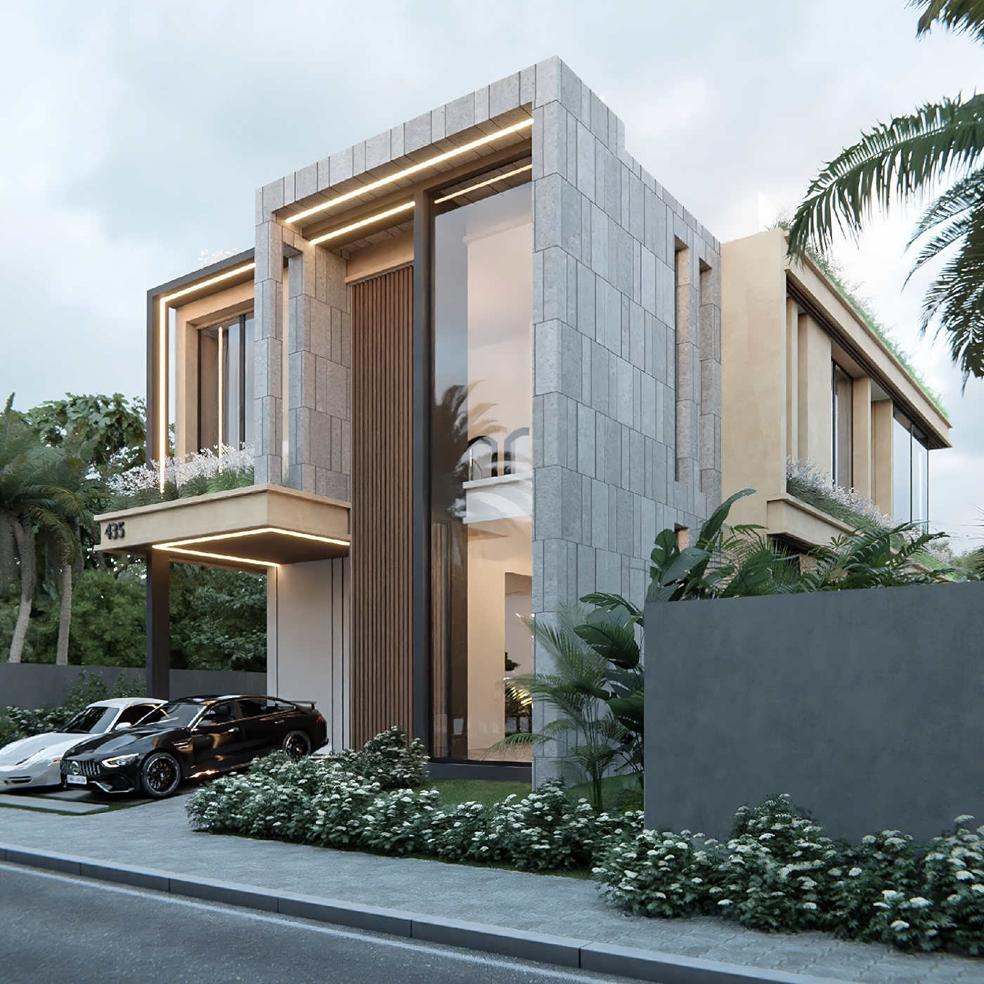Villa architecture visualization Render interior design  archviz modern design 3D exterior