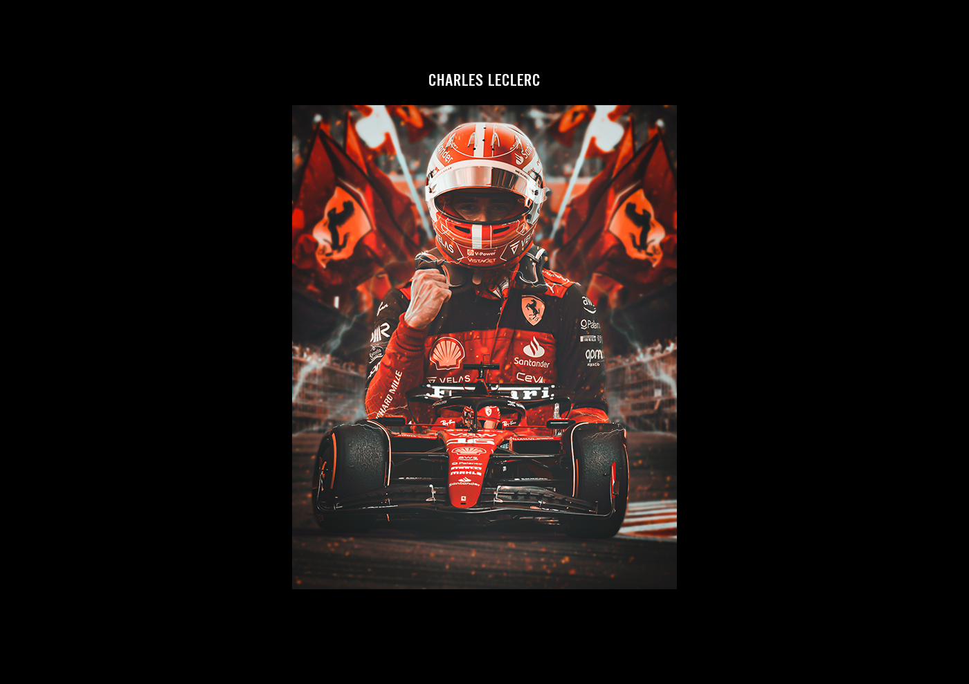 Formula 1 f1 Motorsport Racing sport FERRARI leclerc Poster Design Digital Art  photomanipulation