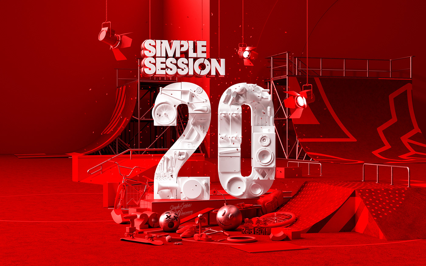 3D artwork bmx CGI ILLUSTRATION  Render Simple Session skate sport visual