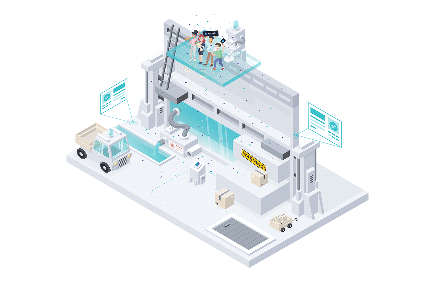 Accessibility ILLUSTRATION  Isometric Office Platform product UI ux Website Workers