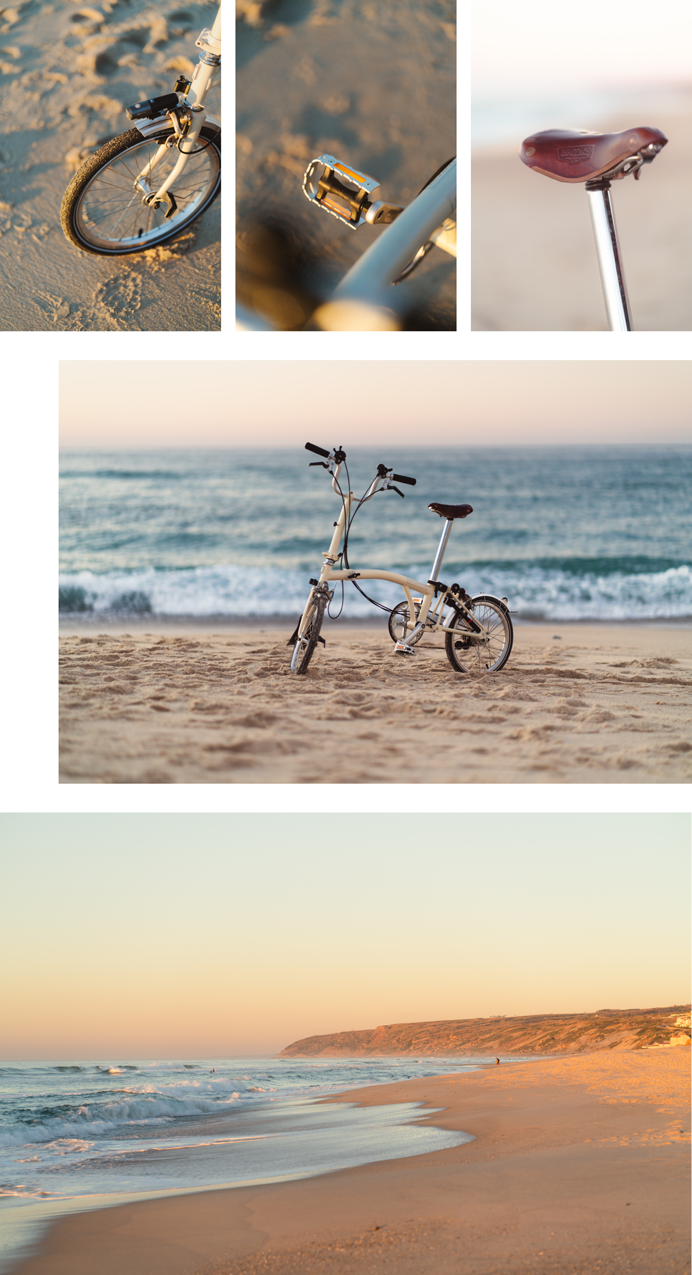 brompton Bike Photography  Bicycle beach sunset folding bike Surf waves olympus