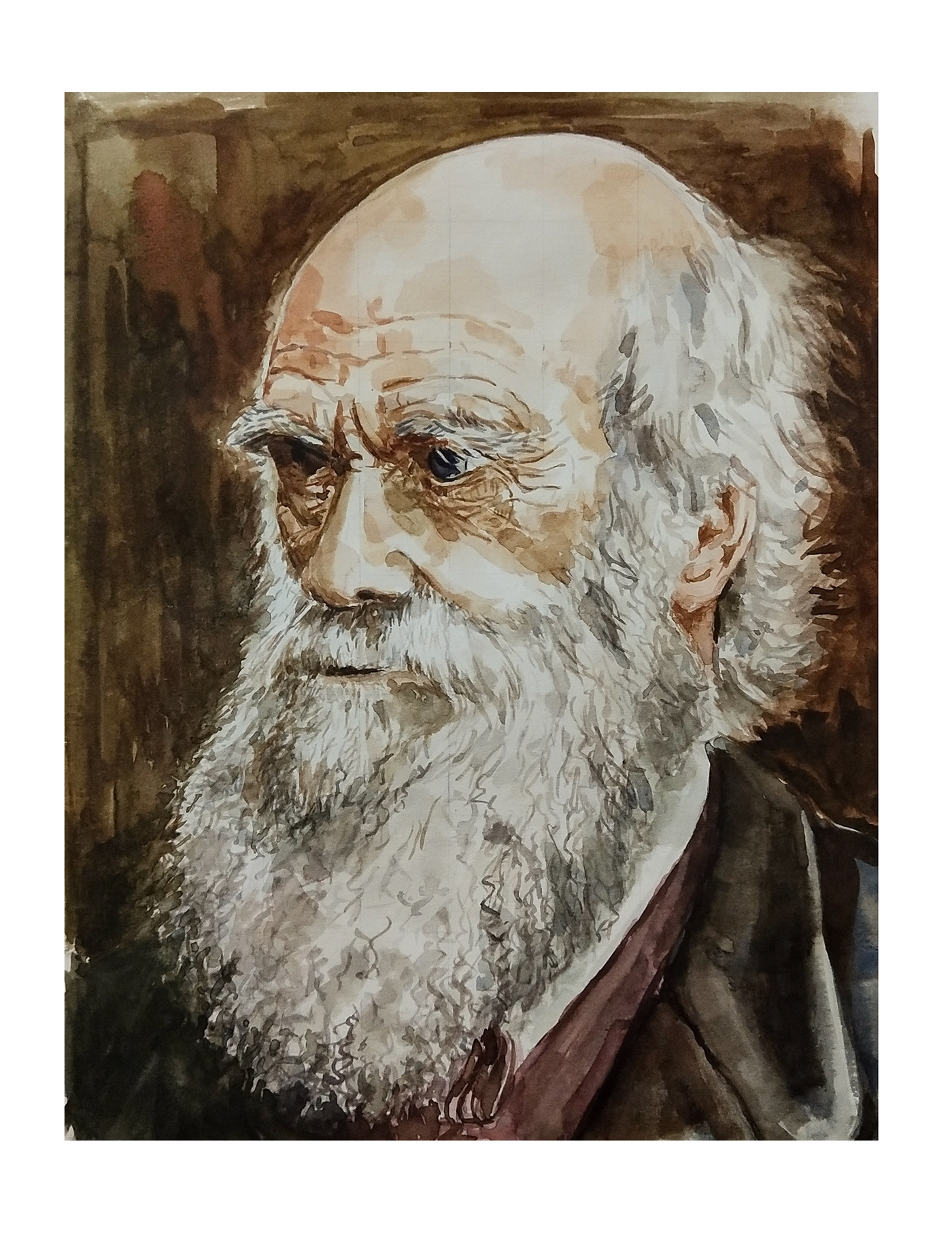 water color paintng old man artist art figour watercolor