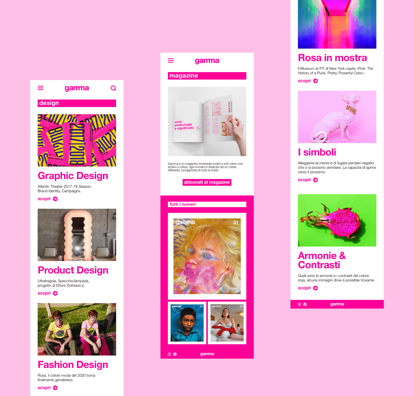 color editorial design  graphic design  green helvetica magazine pink typography   UI/UX Webdesign