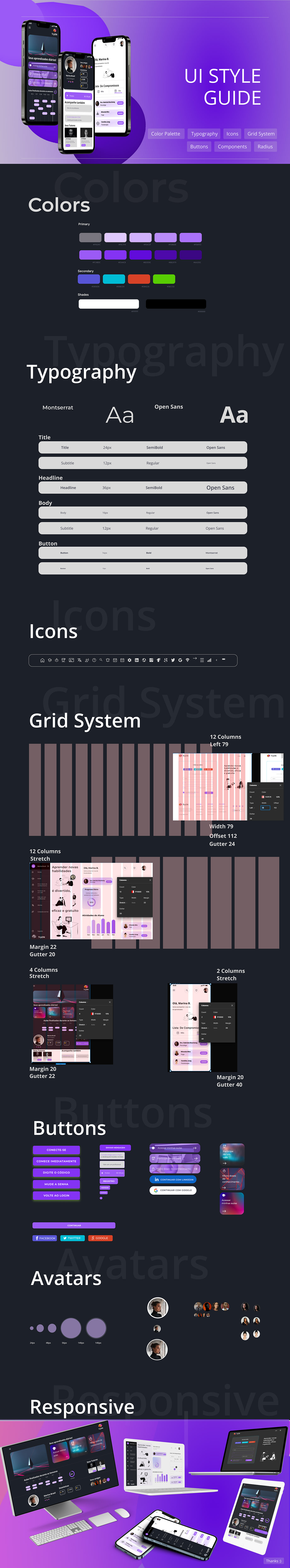 bottons Figma gridsystem landing page Mobile app Responsive Design styleguide typography   UI/UX uikit