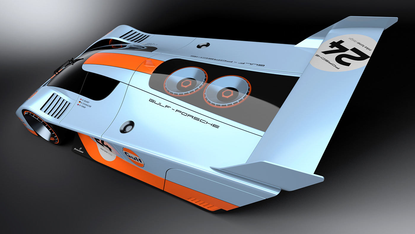 Porsche Racing design concept Retro cad Car Modelling LeMans gulf