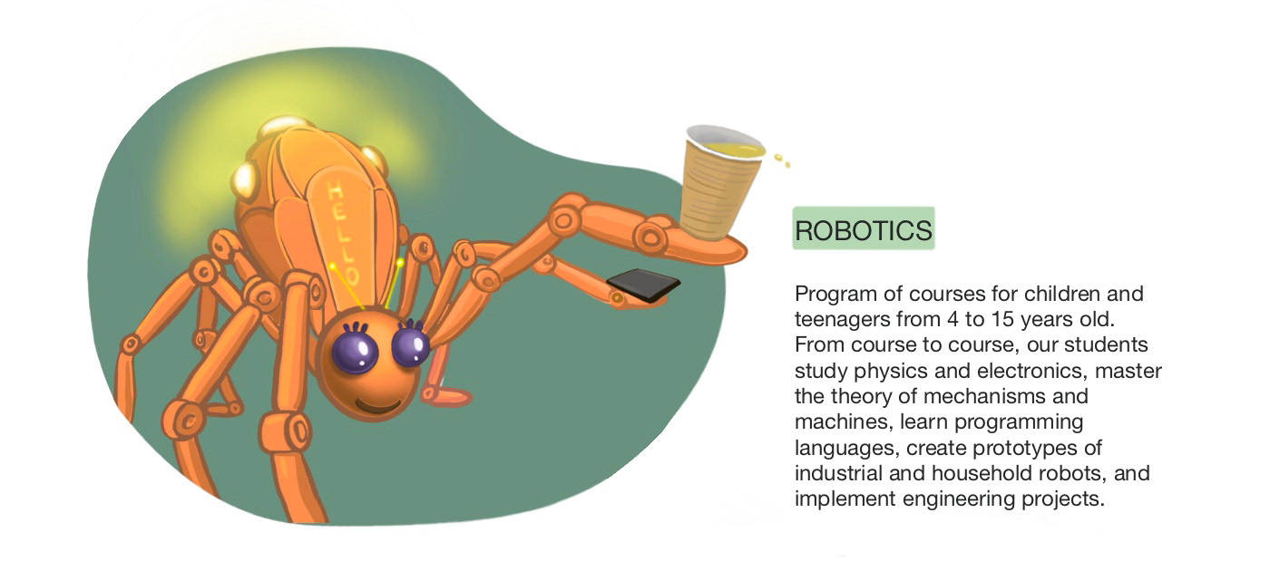 children Education ILLUSTRATION  kids programming  robot school