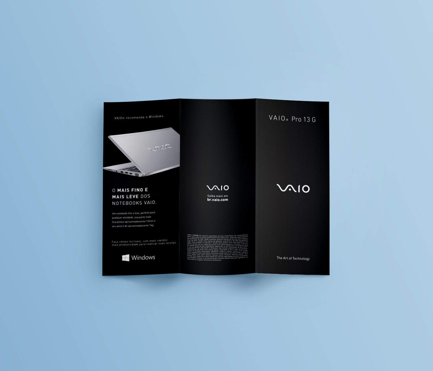 brochures Folders vaio computers Technology design graphic editorial