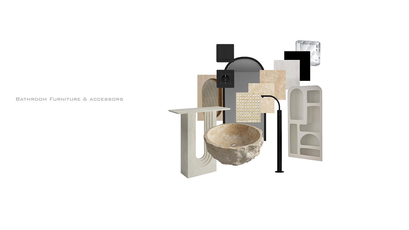 bathroom miminal interior design  3D Render visualization design architecture model concept