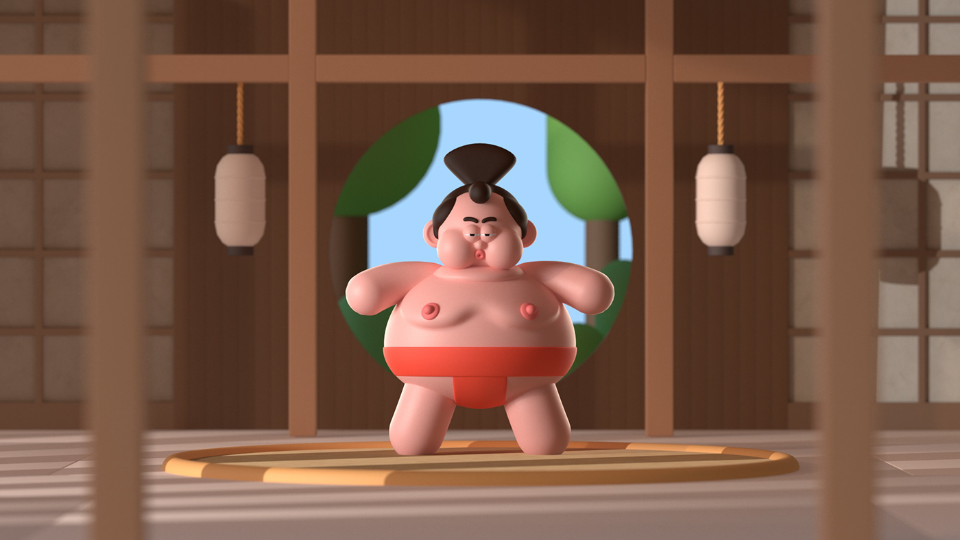3D 3d animation 3D Character andras csuka cartoon CGI Animation Character Character design  giphy sumo