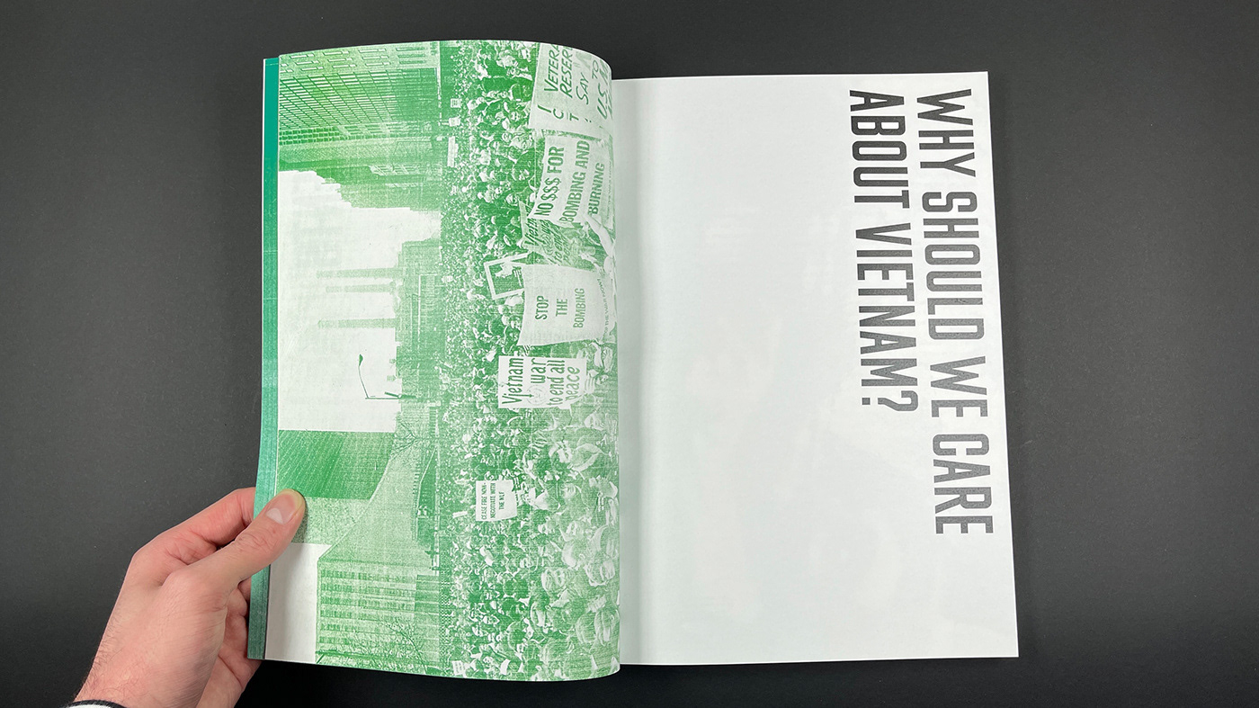 book design exhibition catalogue Vietnam War visual identity