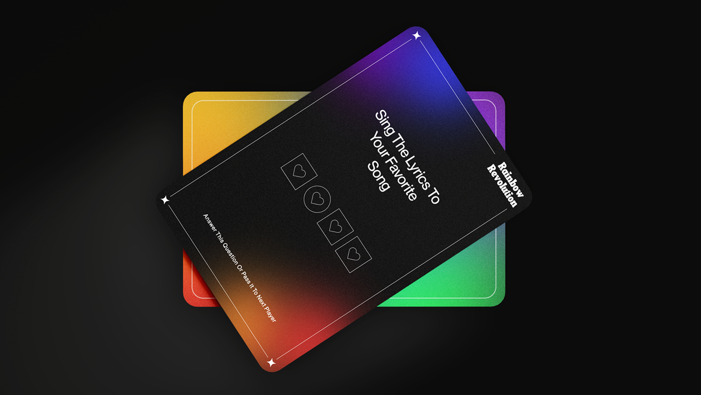 LGBTQ+ rainbow card game Playing Cards Packaging revolution LATEST gradient minimal modern