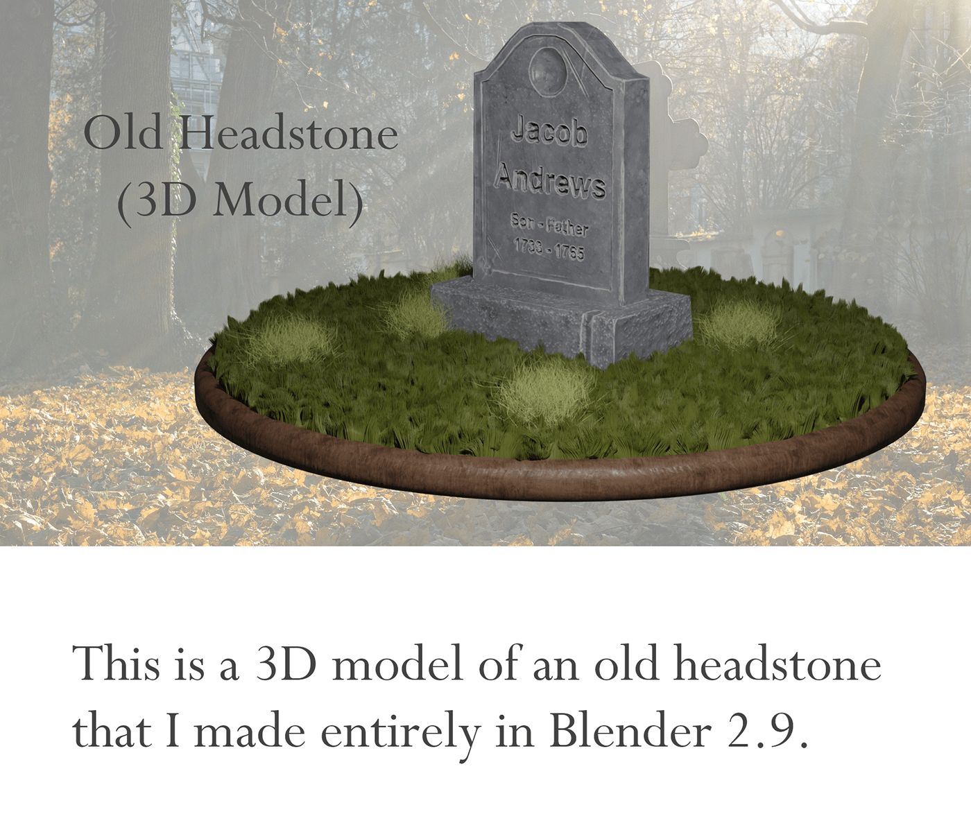 3D 3D model blender Game Art game asset headstone