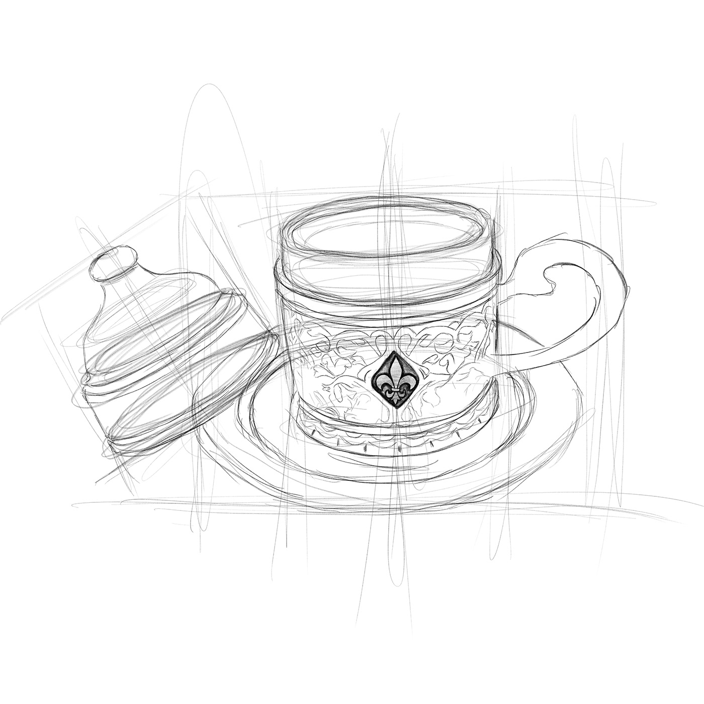 sketch Drawing  artwork digital illustration Graphic Designer drawings Digital Art  ILLUSTRATION  Coffee cafe