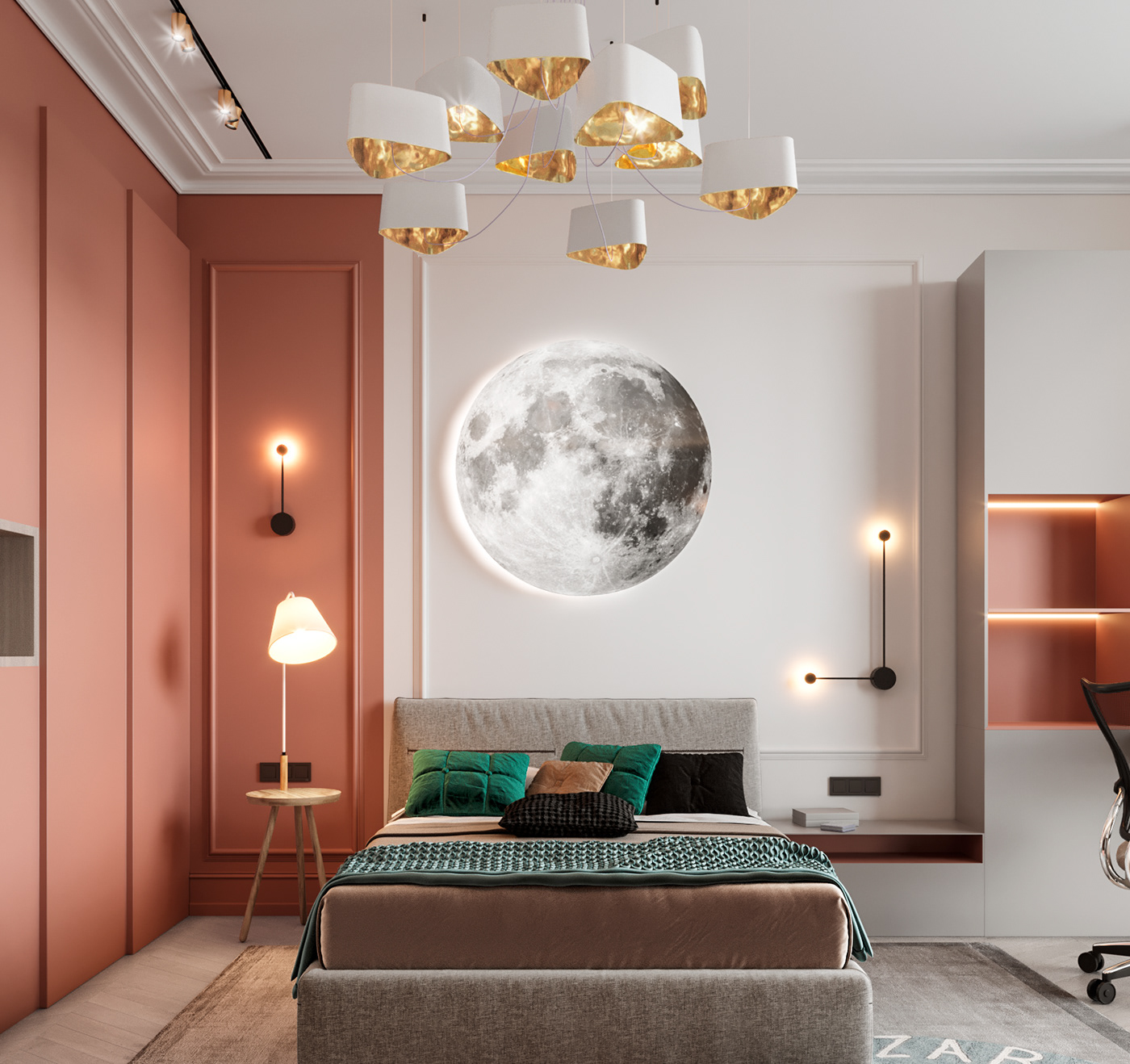 3D 3ds max architecture bedroom interior design  kids room design minimal modern modern interior visualization