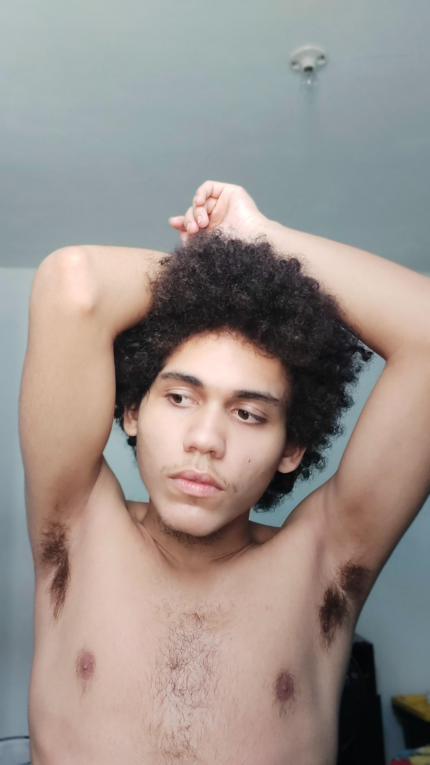 arms hippie natural gay model curly hair natural hair hispanic latino young adult light sunlight Men Hair cute young guy armpits