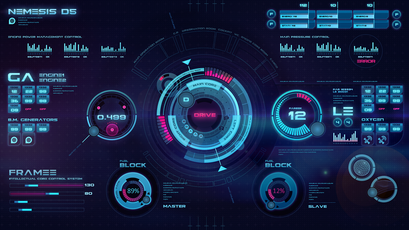 Interface futuristic Space  neon science fiction sci-fi