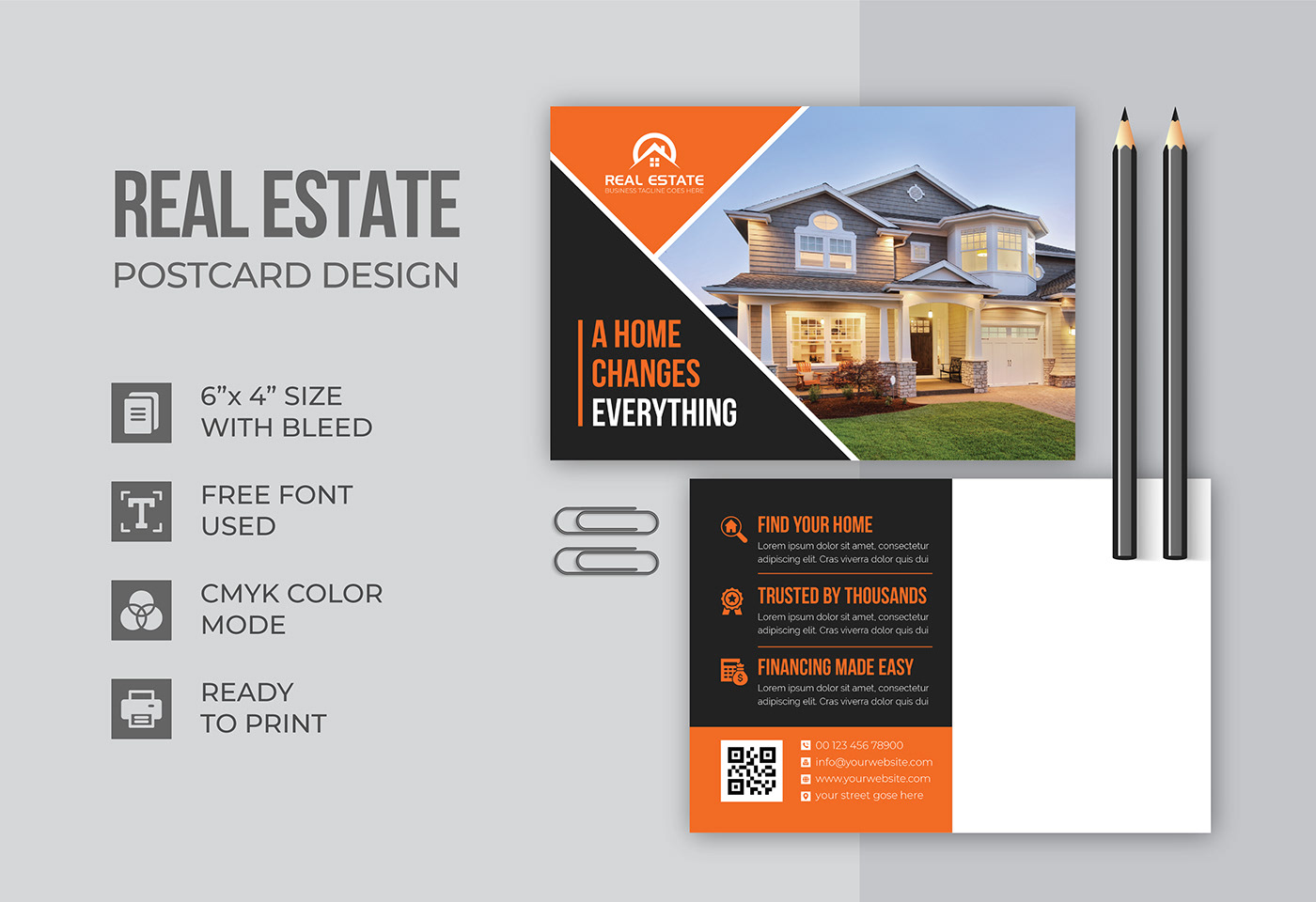 postcard design Promotion property real estate Real estate company Rent Residence residential sale special