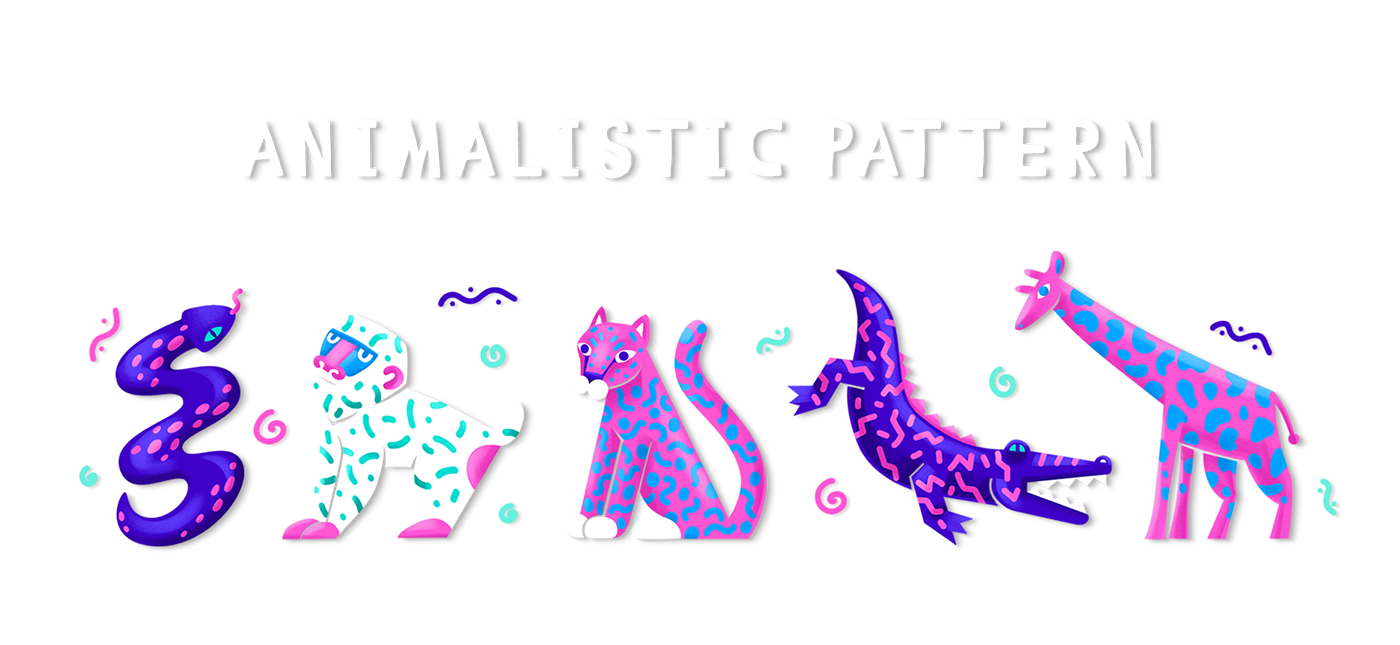 pattern print textile fabric ILLUSTRATION  apparel t-shirt animals Character design  Posca