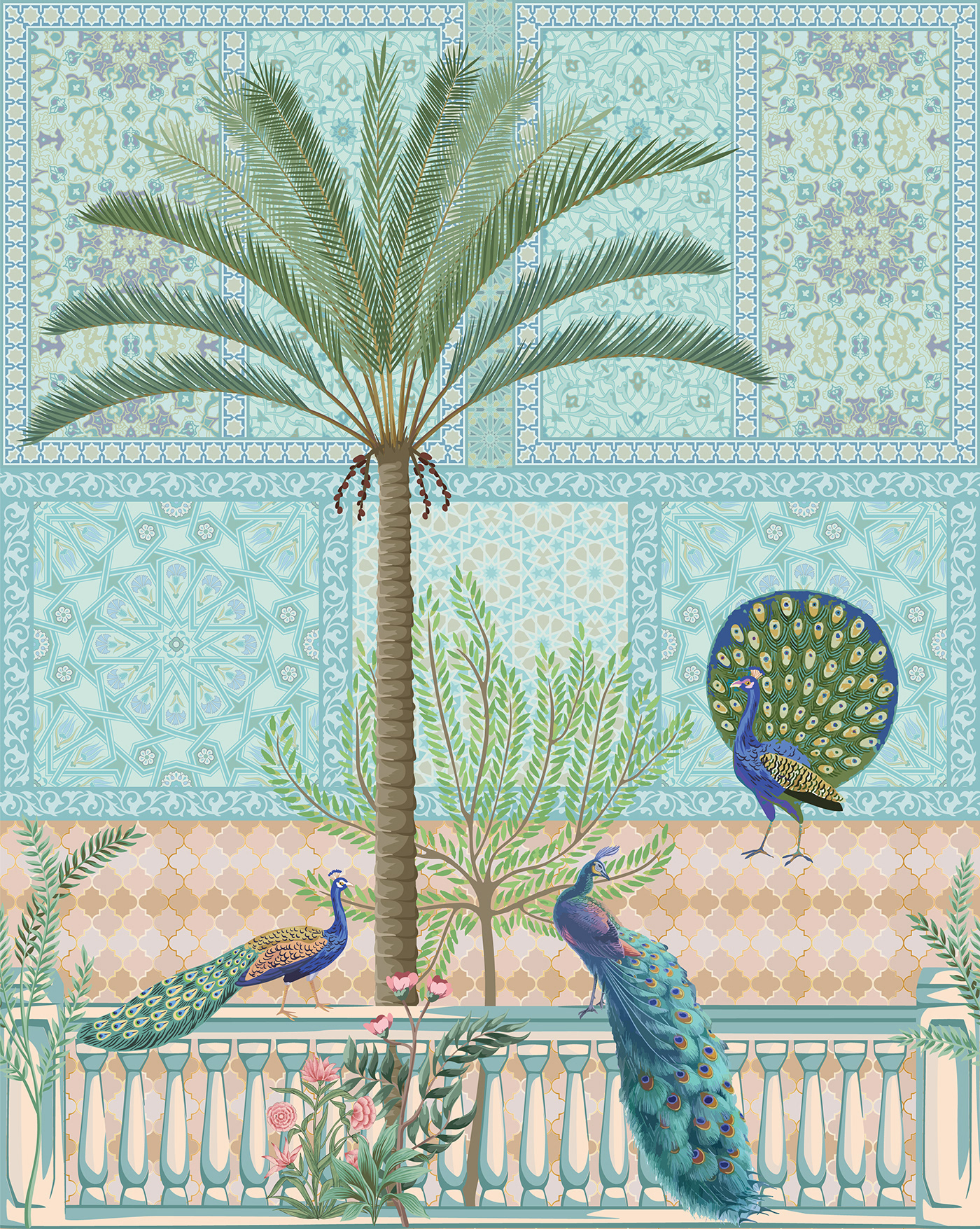 Arabesque arabic background Landscape Morocco motif mughal persian Plant