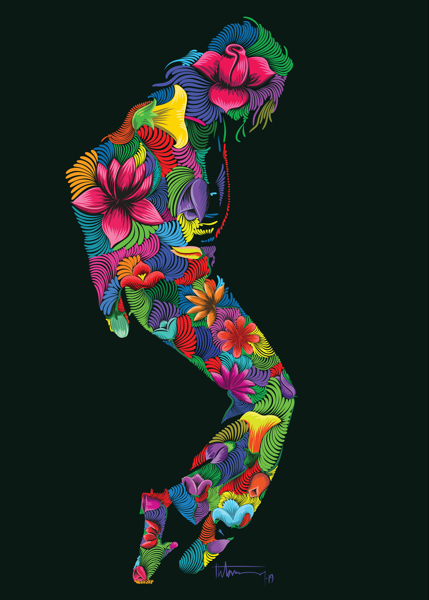 Michael Jackson rickshaw painting doodle design doodle traditional flower DANCE   Pop Art vector ILLUSTRATION 